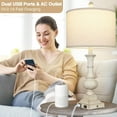 thumbnail image 4 of 26" Farmhouse Table Lamps Set of 2, Rustic Touch Control Bedside Lamps with 2 USB Ports & AC Outlet, Vintage White Resin 3-Way Dimmable Nightstand Lamp Linen Fabric Shade for Living Room Bedroom Decor, 4 of 9