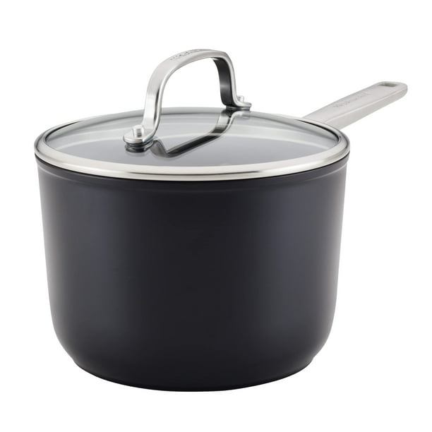 Sartén KitchenAid de inducción anodizada dura, antiadherente, 3 litros