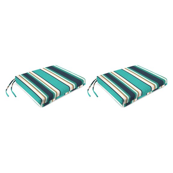 Jordan Manufacturing Sunbrella 19W x 17D in. Token Surfside Outdoor Seat Cushion - Set of 2