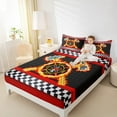 thumbnail image 4 of Feelyou Teens Firefighter Full Size Sheets, Checkered Plaid Bed Sheets, Realistic Flame Sheet Sets, Luxury Bedroom Decor,4 Pieces, 4 of 7