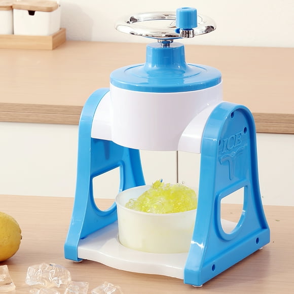 Manual Snow Cone Machine Hand-Crank Ice Maker Snow Cone Ice Slush Machine Household Shaved Ice Maker with Stainless Steel Blade