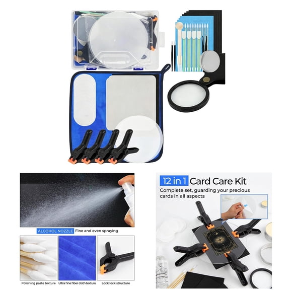 Kit de limpieza para el cuidado de tarjetas,Kit de limpieza y mantenimiento para tarjetas coleccionables,resistente,Kit de restauración para limpieza y pulido de tarjetas (Regalos),Kit de