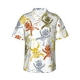thumbnail image 2 of Picia Cartoon Monkey Gentle Cotton Regular Fit Short Sleeve Casual Hawaiian Shirt for Men-Medium, 2 of 9