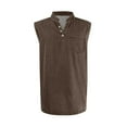 thumbnail image 4 of WTOBBY Men's Summer Solid Color Casual Sports Vest With Button Details And Pocket Features Sleeveless Design Quick-Drying Comfort For Lightweight Active Wear Everyday Use,Brown M, 4 of 4