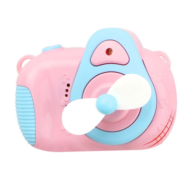 PVCS Children Cartoon Fan Bubble Camera Music Light Electric Bubble BlowingCamera10ml Gift for Kids