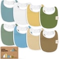 thumbnail image 1 of Baberos orgánicos para bebés KeaBabies, absorbentes suaves, de 0 a 24 m, paquete de 8, 1 of 9