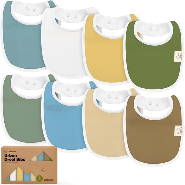 Baberos orgánicos para bebés KeaBabies, absorbentes suaves, de 0 a 24 m, paquete de 8