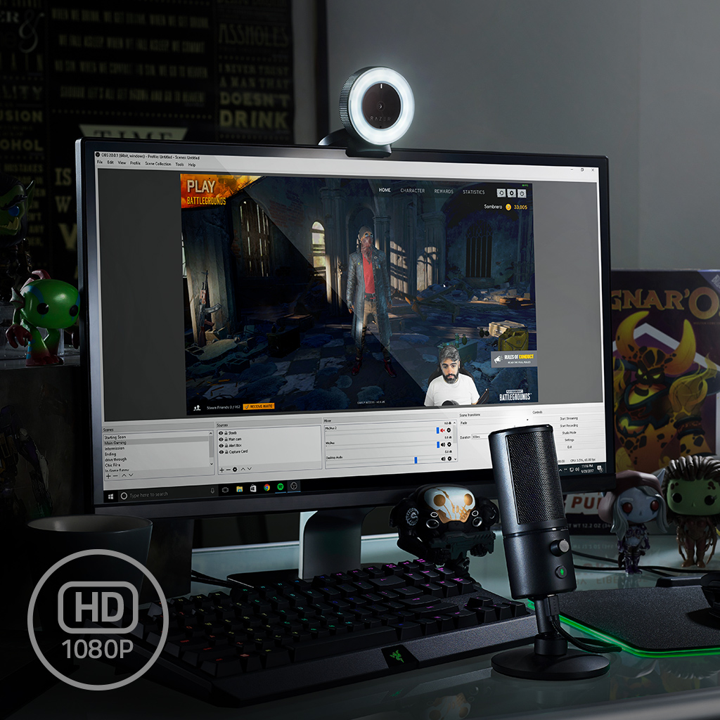 Razer Kiyo Streaming Webcam, Full HD, Auto Focus, Ring Light with Adjustable Brightness, Black - image 10 of 10