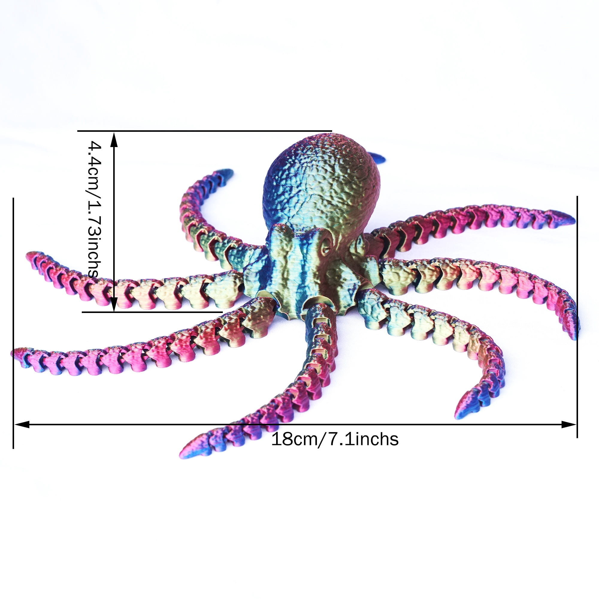 4pcs 3D Printed Octopus,Articulated Models,Flexible Joint Animal Figurines, 3D Printing Stuff Cheap,Stress Relief, Fidget restlessness, ADHD Toys, Surprise Fantasy Gifts