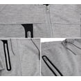 thumbnail image 4 of Men's Classic Leisure Gym Sport Casual Athletic Running Jogging Tracksuit Set (Grey, M), 4 of 4