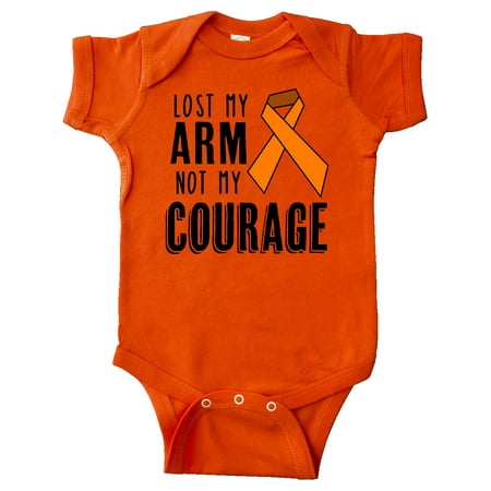 

Inktastic Lost my Arm Not my Courage Limb Loss Awareness Orange Ribbon Gift Baby Boy or Baby Girl Bodysuit
