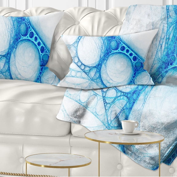 Designart Blue Metal Construction - Abstract Throw Pillow - 12x20