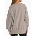 thumbnail image 5 of Women Oversized Sweatshirts Crewneck Side Slit Pullover Long Sleeve Casual Tops, 5 of 6