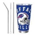 thumbnail image 1 of Taza térmica duradera de acero inoxidable 304 con tema del equipo de fútbol Bills con tapa y pajita Taza térmica de acero inoxidable de 20 oz Taza para automóvil Adecuada para bebidas frías y, 1 of 8