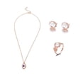 thumbnail image 4 of Conjunto de joyas HUOGUO, anillo, collar y pendientes con piedra artificial para mujer, 4 of 4