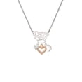 thumbnail image 2 of Delight Jewelry Rose Goldtone AB Crystal Open Heart Silvertone Dream Big Pendant Necklace, 25", 2 of 4