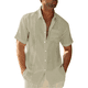 thumbnail image 1 of Sunloudy Camisa casual para hombre, color sólido, manga corta, cuello de solapa, ajuste delgado, tops de ocio con botones Sunloudy moda, 1 of 4