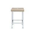 thumbnail image 2 of Acme Furniture 74007 Counter High Stool, Beige Velvet & Chrome Finish, 2 of 2