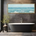 thumbnail image 5 of IDEA4WALL Extra Large Framed Canvas Print Wall Art Serene Coastal Seascape with Gentle Waves Watercolor Fine Art Antique Decorative Oversized Artwork Relax/Calm for Living Room - 60"x20", 5 of 5