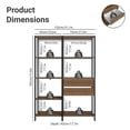 thumbnail image 4 of Madesa Wardrobe Clothes Storage Rack with 2 Drawers and Open Shelves 51"L Multiuse Modular Cabinet for Bedroom Organization - Black/Brown, 4 of 11