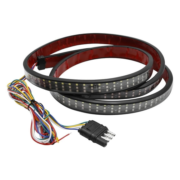 Anxingo 60" 3-Row 432 LED Tailgate Strip Light Bar with 4-Way Flat Connector Wire-Red Brake Running White Reverse Amber Turn Signal Tail Lamp for Trucks Pickups SUVs RVs Vans Trailers