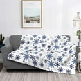thumbnail image 2 of Yiaed blue Snowflake Prints Print Blanket Throw Blanket Soft Cozy Flannel Blanket for Home Bed Sofa Couch Chair-80"x60", 2 of 6