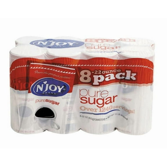 N`Joy 827820 Pure Sugar Cane, 22 oz Canisters, 8 per Carton by Njoy