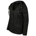 thumbnail image 3 of MixMatchy Women's Casual Safari Military Anorak Utility Hoodie Zip-Up Jacket, 3 of 4