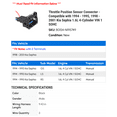 thumbnail image 2 of Throttle Position Sensor Connector - Compatible with 1994 - 1995, 1998 - 2001 Kia Sephia 1.6L 4-Cylinder VIN 1 SOHC 1999 2000, 2 of 2