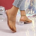 thumbnail image 4 of Qingpeng Womens Transparent Open Toe Sandals Chunky Heel One Line Toe Strap Summer Fashion Clear Shoes Club Party Daily Casual Footwear, 4 of 9