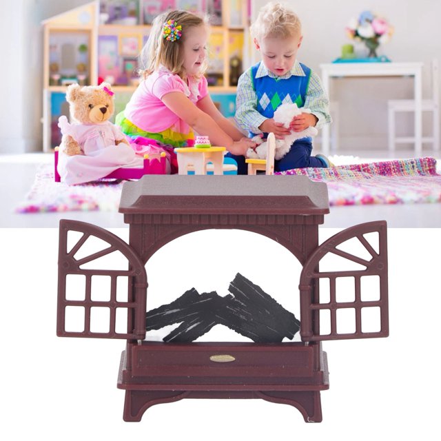 Miniature Fireplace For Dollhouse, Simulated Appearance, Funny Toy For Pretend Play, Multiple Applicable Scenarios, Plastic Material