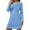 Blue, variant on Helii Solid Color Nightgowns for Women Crewneck Long Sleeve Sleepshirt Soft Comfy Dressy Pajamas Casual Sleepwear Sky Blue M
