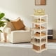 thumbnail image 5 of Organizador de zapatos de plástico para armario - Caja de almacenamiento apilable, blanca, montaje plegable de 9,84x10,62x34,6 pulgadas, montaje plegable en 3 minutos, compartimento multifuncional, 5 of 8