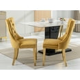 thumbnail image 4 of ODUSE-DAILY Yellow Velvet Dining Chairs Set of 6, Mustard Kitchen & Dining Room Chairs, Nailheads Tufted, Sillas De Comedor, Fabric Upholstered, Golden Metal Legs (Gold, 6 Pcs), 4 of 12