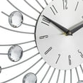 thumbnail image 3 of Decorative Clock, Sparkling Bling Metallic Silver Flower-Shaped Wall Clock for Living Room Office, 3 of 3