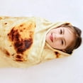 thumbnail image 2 of Manta de burritos, manta de tortilla de harina gigante de doble cara, manta de tortilla novedosa para su familia, manta de taco de franela suave y cómoda de 285 g/m² para adultos. (Beige, 60 pulgadas) Fokelyi WRMH-188-3, 2 of 7