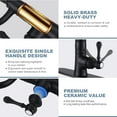 thumbnail image 5 of Wowow Matte Black Kitchen Faucets with Pull Down Sprayer, Solid Brass Kitchen Sink Faucet Gold, 5 of 7