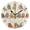 Black, variant on Rows Of Birds Cartoon Round Wall Clock Silent Analog Battery Operated Black Pointer Home Decor 9.84" Diameter