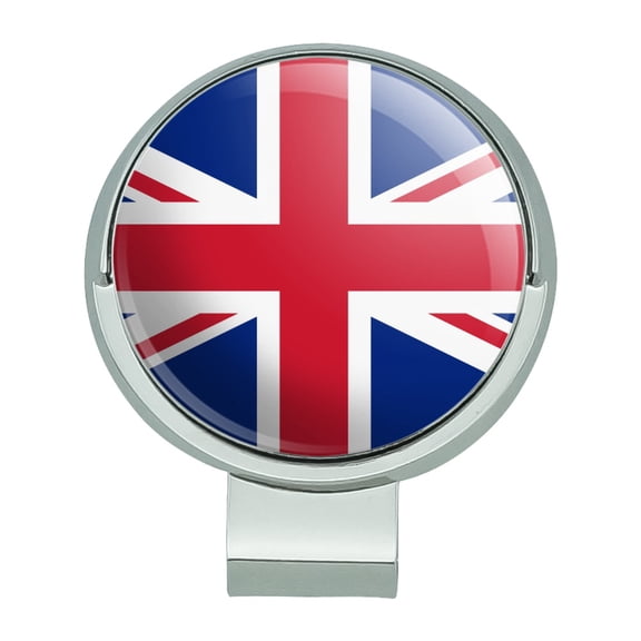United Kingdom Great Britain Union Jack Country Flag Golf Hat Clip With Magnetic Ball Marker