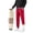 Red, variant on Men’s Fleece Lined Jogger Pants Quilted Insulation Elastic Waistband Drawstring Adjustable Fit Casual Style Sweatpants