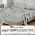 thumbnail image 3 of RUVANTI 100% Cotton Sheets – Twin XL Size Percale Bedding, Cooling & Breathable, Durable with a Crisp, Soft & Comfortable Feel, 16" Deep Pocket, 3-Piece Set, Silver, 3 of 6