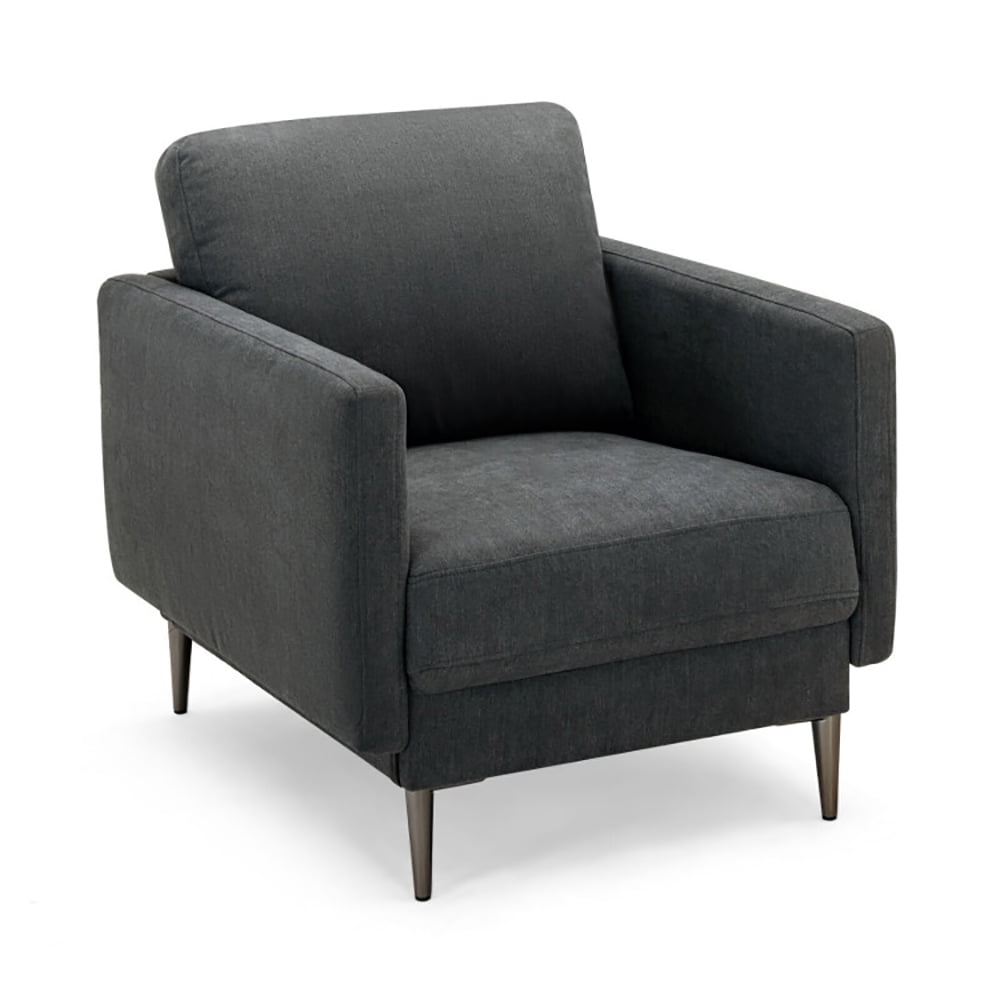 Finihen Upholstered Accent Armchair, Modern Upholstered Accent Chair with Removable Backrest Cushion, for Living Room, Bedroom, Gray