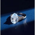 thumbnail image 4 of 925 Silver 2Ct Oval Lab-Created Aquamarine Diamond Women Wedding Ring 14K White Gold Plated, 4 of 4