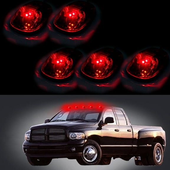 Scitoo 5x Amber LED Cab Roof Marker Clearance Covers   5x Red T10 W5W 168 184 5050 SMD Side Wedge LED Light Lamps fit 1999-2002 Dodge Ram 2500 3500 4500