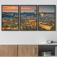 thumbnail image 3 of wall26 - 3 Piece Framed Canvas Wall Art - Wonderful View of Rome at Sunset Time with St Peter Cathedral - Modern Home Art Stretched and Framed Ready to Hang - 16"x24"x3 Black, 3 of 5