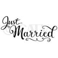thumbnail image 2 of Just Married Vinyl Car Decal Wedding Decoration Quote Lettering Wall Decal or Car Sticker - Size: 10"H x 22"L - Color: Black, 2 of 5
