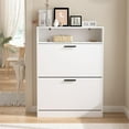 thumbnail image 3 of Bianlte Wooden Shoe Cabinet, Shoe Storage Cabinet Shoe Rack Organizer with 2 Flip Drawers for Living Room,Hallway,Bedroom,White, 3 of 7