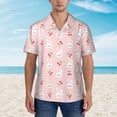 thumbnail image 2 of Xecao Rabbit And Cherry print Hawaiian shirt - a stylish short-sleeve button-down for men, perfect for casual beach and tropical outings., 2 of 9