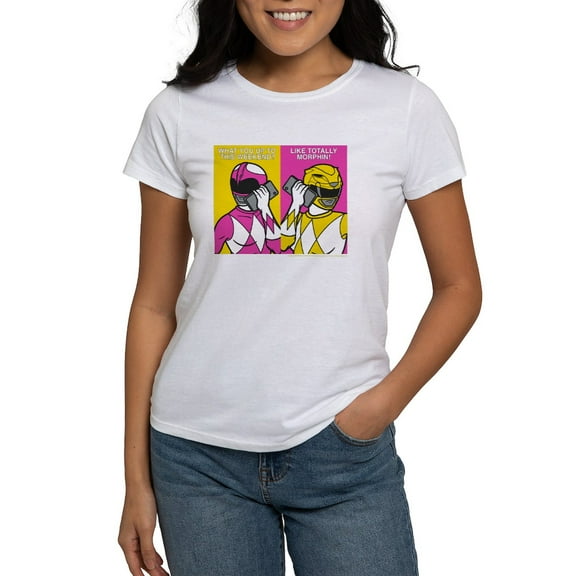CafePress - Power Rangers On Their Cell Women's Value T Shirt - Women's Classic T-Shirt