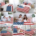thumbnail image 5 of 3 Piece American Flag Duvet Cover Set Twin Size, Microfiber Comforter/Quilt Cover with Corner Ties and 2 Pillowcases, Blue Red USA Flag All Season Soft Bedding with Zipper Closure, 5 of 8